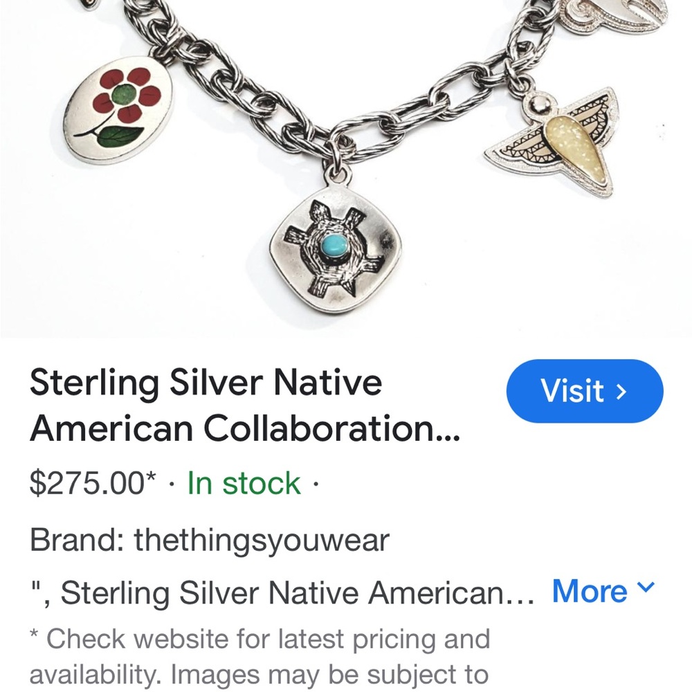 RODERICK TENORIO CAROLYN POLLACK STERLING SILVER 925&14k gold SOUTHWEST BRACELET